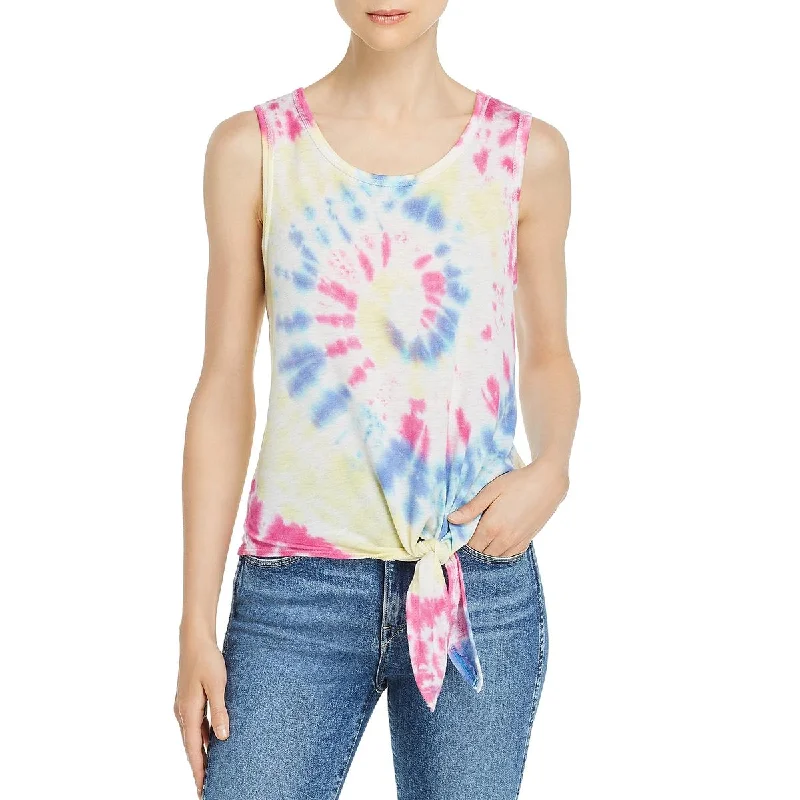 Vintage Havana Womens Tie-Dye Tie Front Tank Top