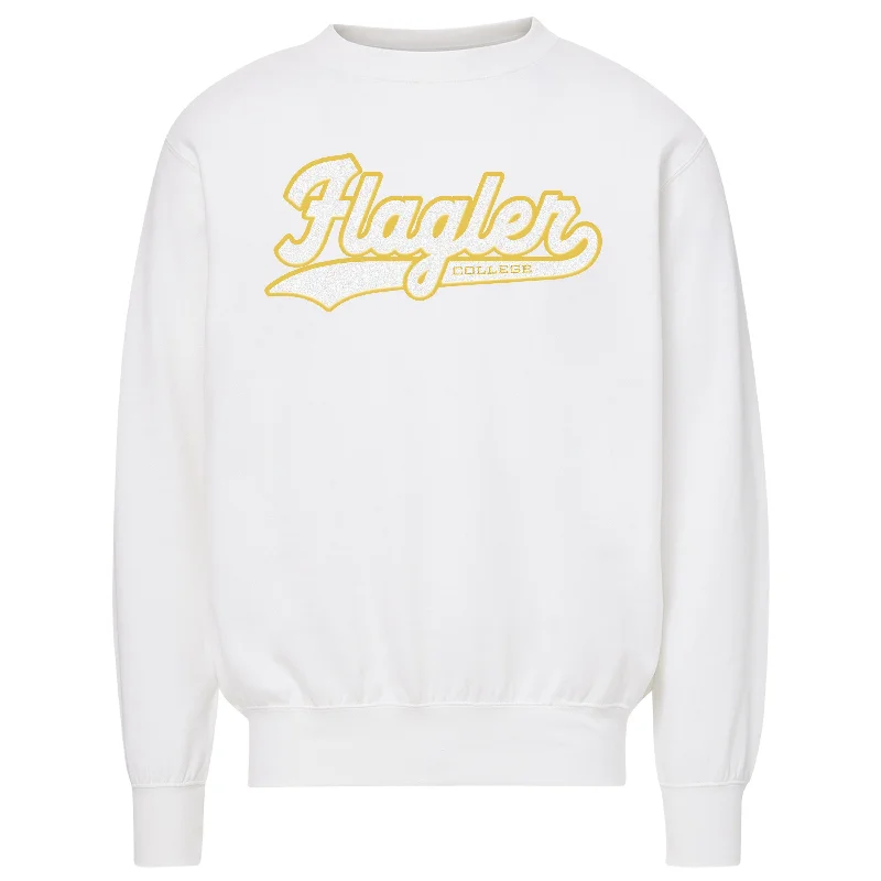 White Chenille Patch Flagler Crewneck