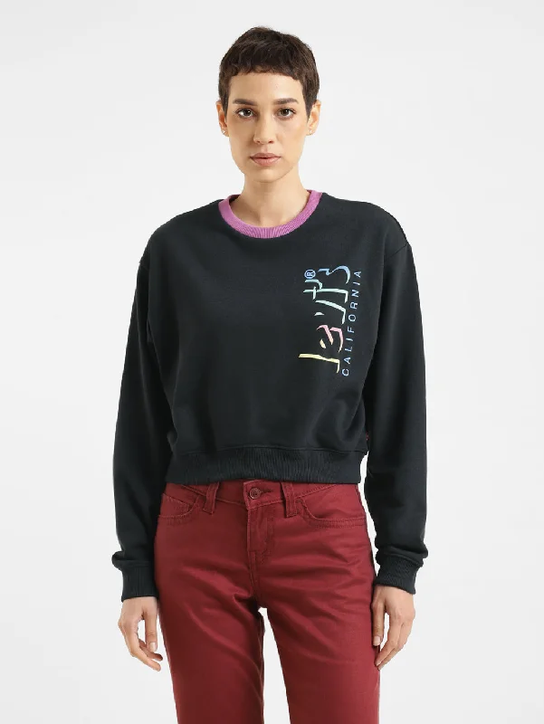 Women's Brand Logo Round Neck Sweatshirt