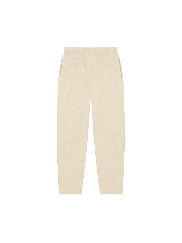 Women's DNA Recycled Cashmere Tapered Track Pants—ecru ivory