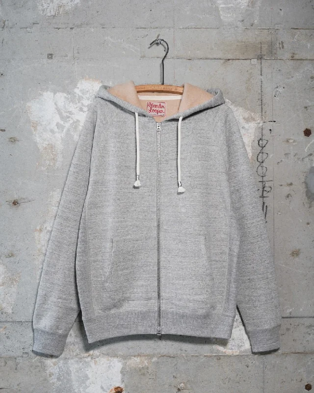 Zip Hoodie - Fleeced Foxfibre® - Heather Grey