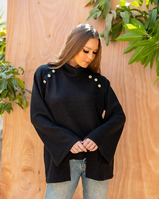 Buttoned Wool Pullover - Sara Salama