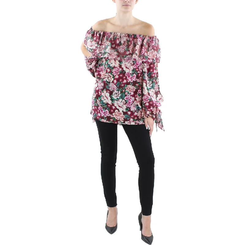 Faith Connexion Womens Silk Floral Blouse