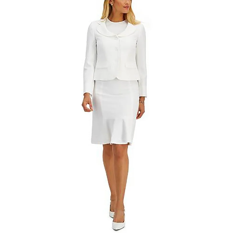 Le Suit Womens Solid  Double-Breasted Blazer