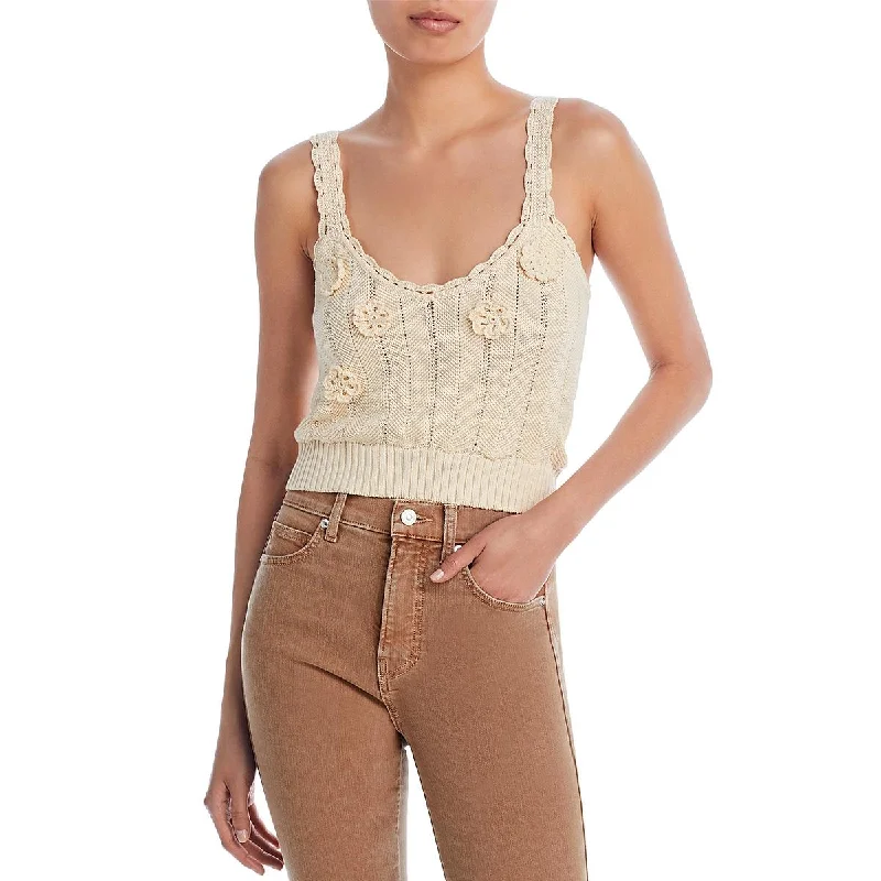 Paige Womens Embroidered Knit Blouse