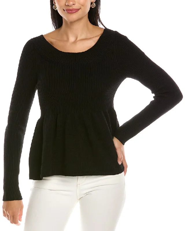 Rebecca Taylor Peplum Wool Pullover