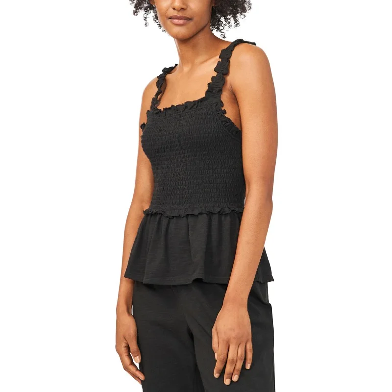 Riley & Rae Womens Smocked Stretch Tank Top