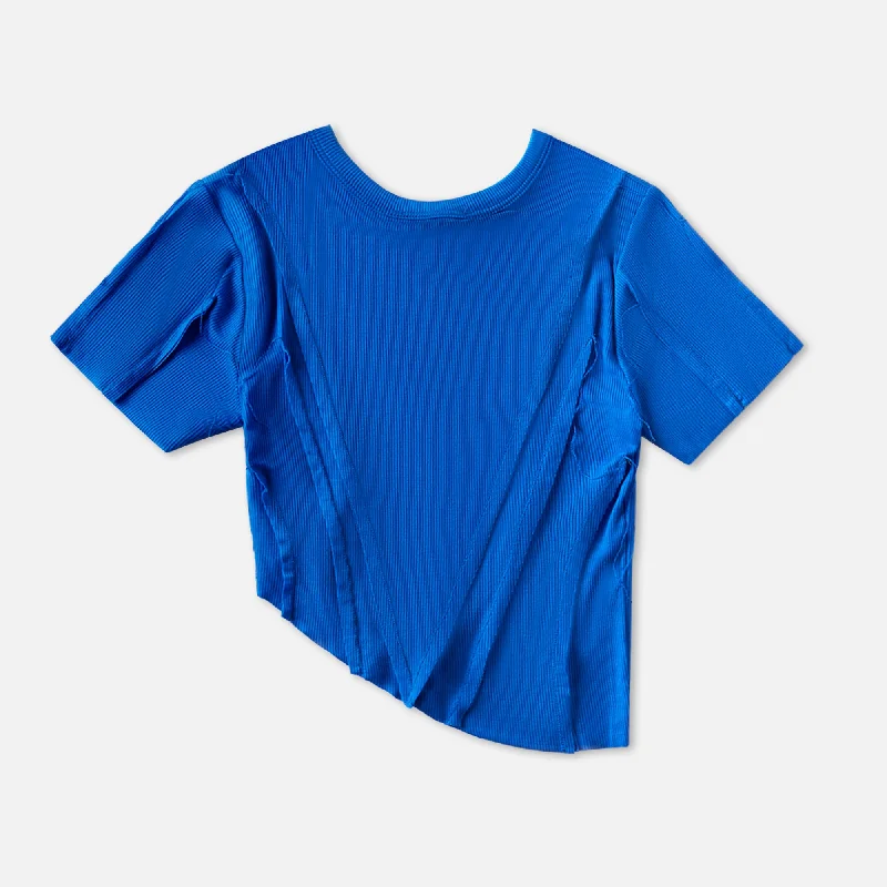 Sami Miro Vintage Asymetric Short Sleeve Tee - Sapphire