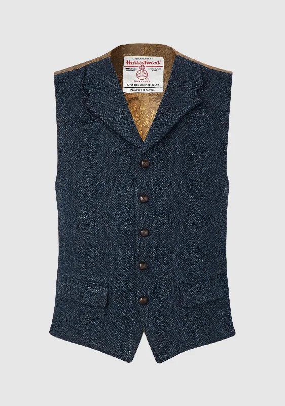 Angus Waistcoat - Navy Herringbone