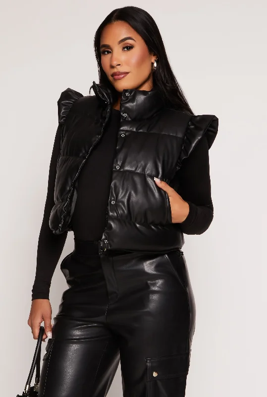 Almost Famous Faux Leather Puffer Vest