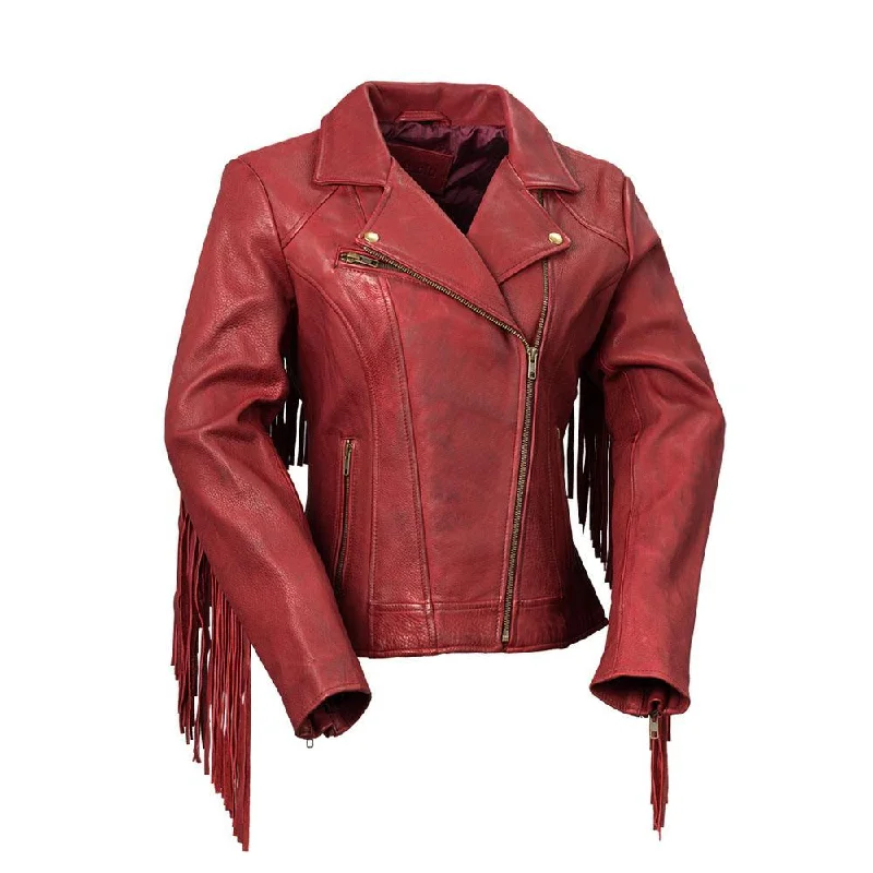 Daisy - Women's Fashion Leather Jacket (Oxblood)