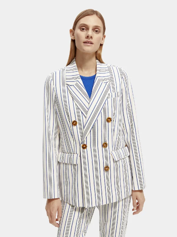 Double-breasted striped blazer