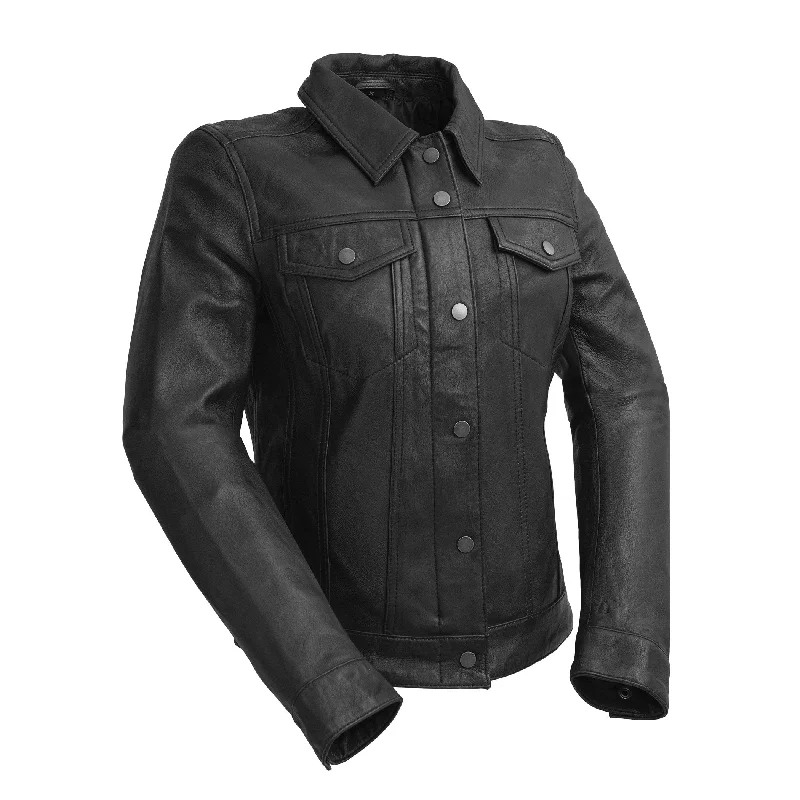 Madison - Women's Fashion Leather Jacket (Black)