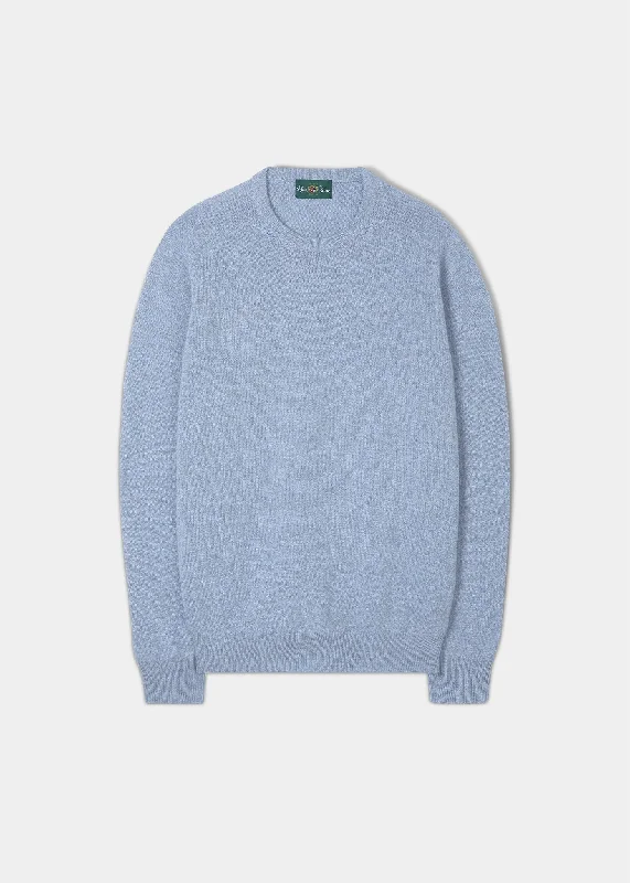 Men's Lambswool Crew Neck Jumper in Paradise Blue - Regular Fit