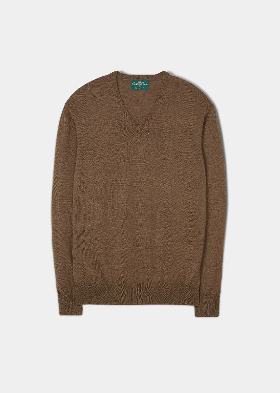 Millbreck Merino Wool Jumper in Chestnut - Regular Fit