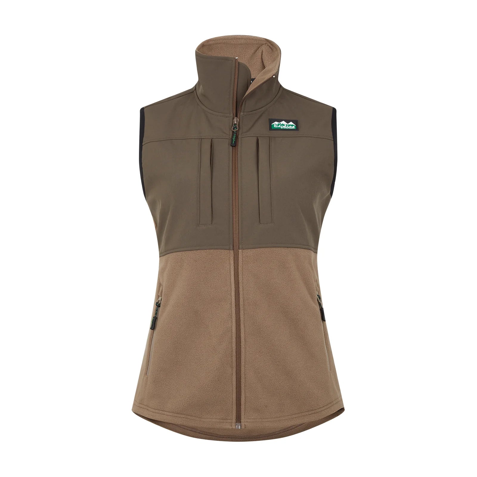 Ridgeline Women's Hybrid Fleece Waistcoat - Bark/Light Bark