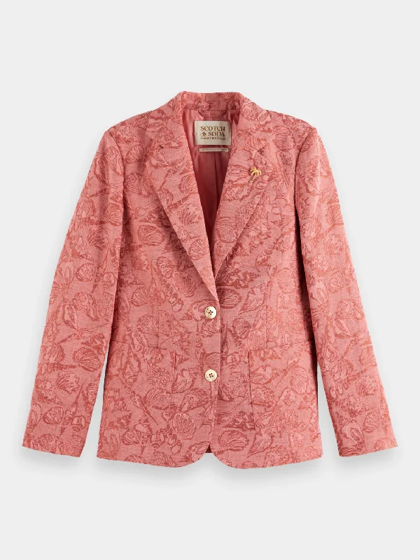 Shell jacquard blazer