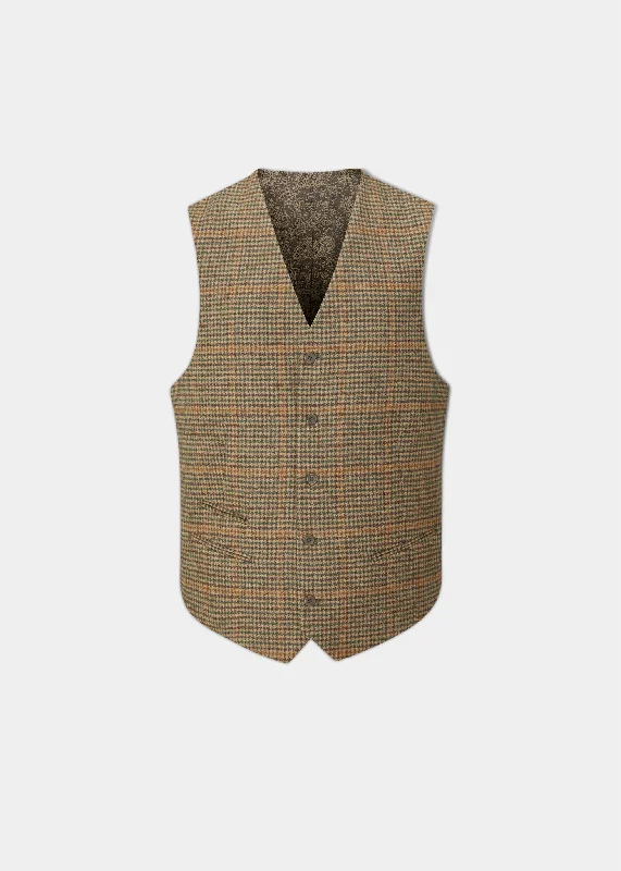 Surrey Men's Tweed Lined Country Waistcoat In Sycamore - Regular Fit