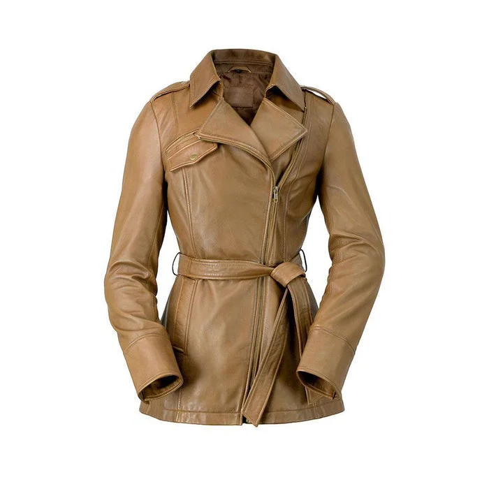 Traci - Women's Fashion Leather Jacket (Camel)