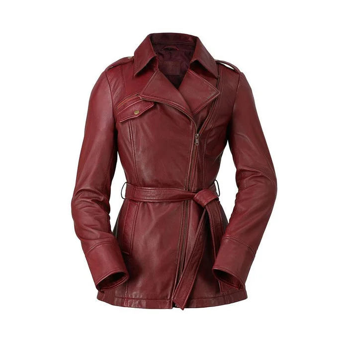 Traci - Women's Fashion Leather Jacket (Oxblood)