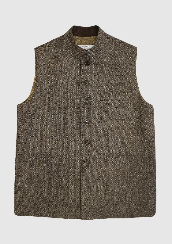 William Nehru Waistcoat - Light Natural