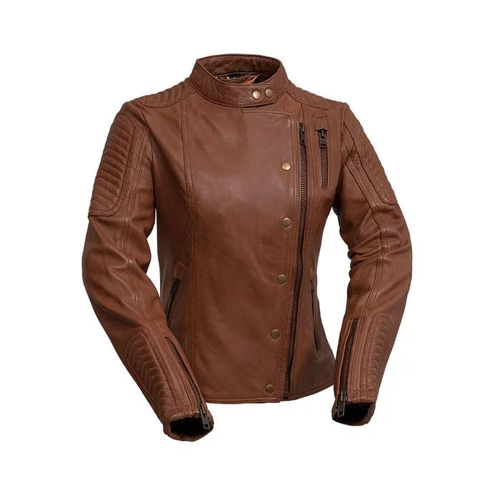 Zena - Women's Fashion Lambskin Leather Jacket (Whiskey)