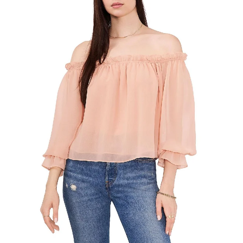 1.State Womens Chiffon Gathered Blouse