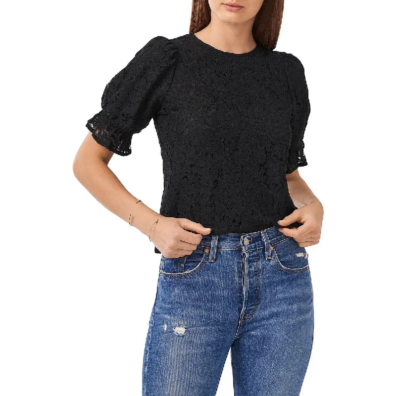 1.State Womens Lace Puff Sleeve Blouse