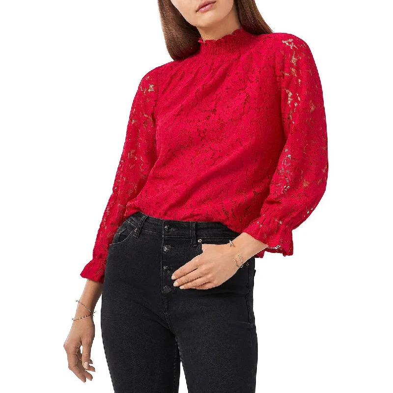 1.State Womens Lace Smocked Blouse