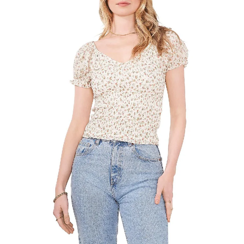 1.State Womens Off-The-Shoulder Smocked Blouse