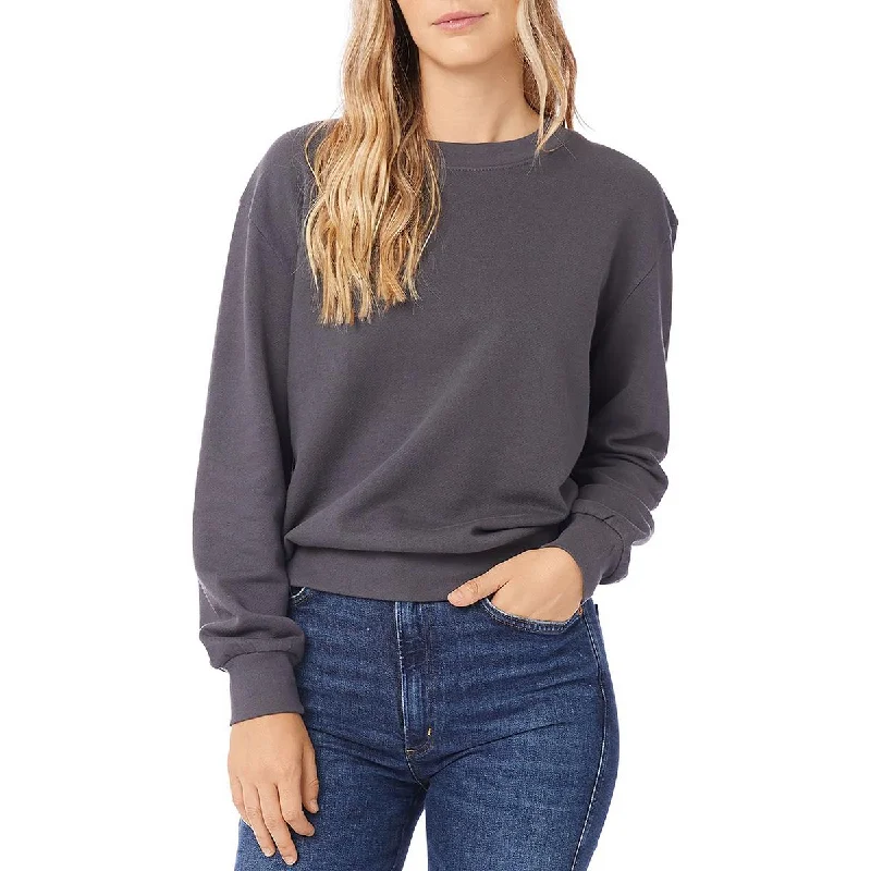 Alternative Womens Crewneck Ribbed Trim Pullover Top