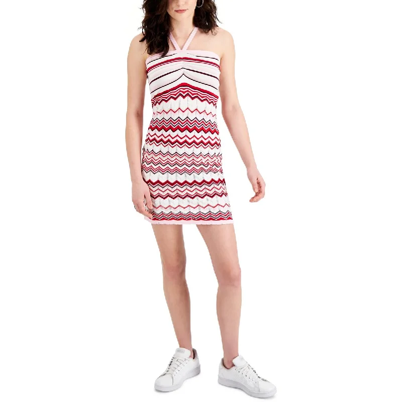 Crave Fame Womens Juniors Striped Above Knee Sweaterdress