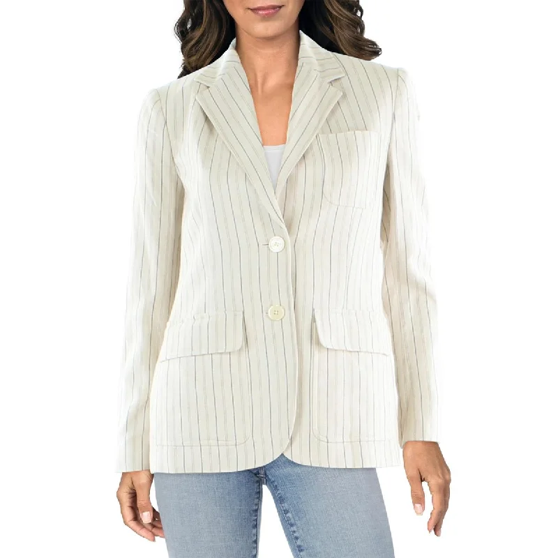 Lauren Ralph Lauren Womens   Linen Work Wear Two-Button Blazer