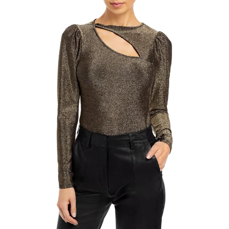 n:PHILANTHROPY Womens Delia Metallic Cut Out Pullover Top