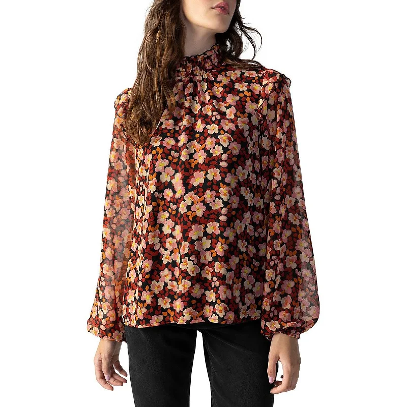 Sanctuary Womens Romance Floral Print Blouse