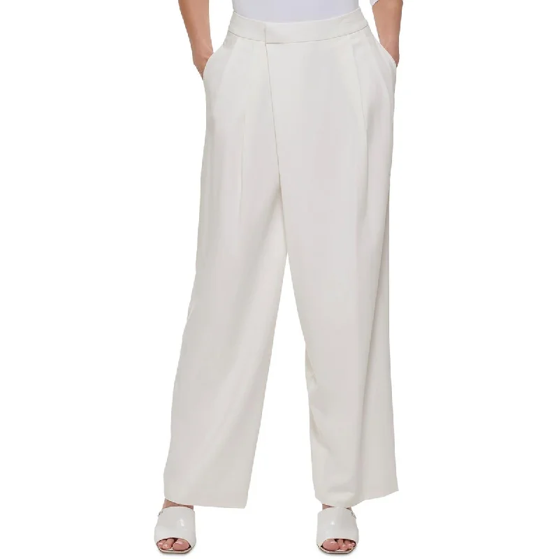 DKNY Womens Pleated High Rise Dress Pants