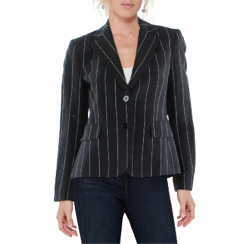 Lauren Ralph Lauren Womens Pinstripe Business Two-Button Blazer