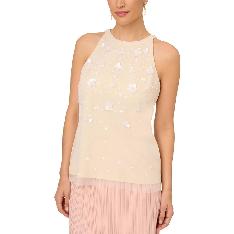 Adrianna Papell Womens Trapeze Sequins Tank Top