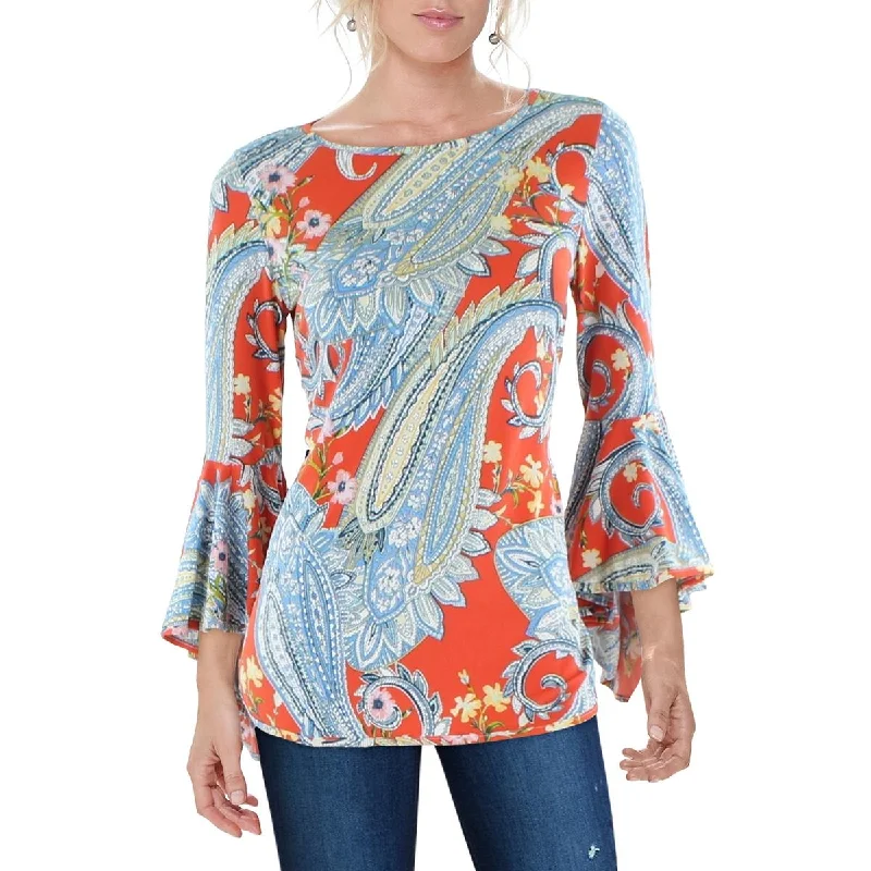 MSK Womens Floral Boho Blouse