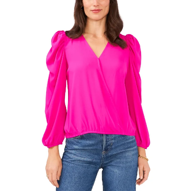 Sam and Jess Womens Surplice Gathered Blouse