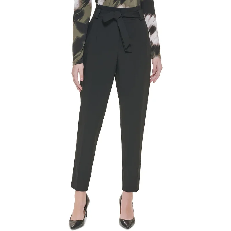 Calvin Klein Womens Petites Belted  Dress Pants