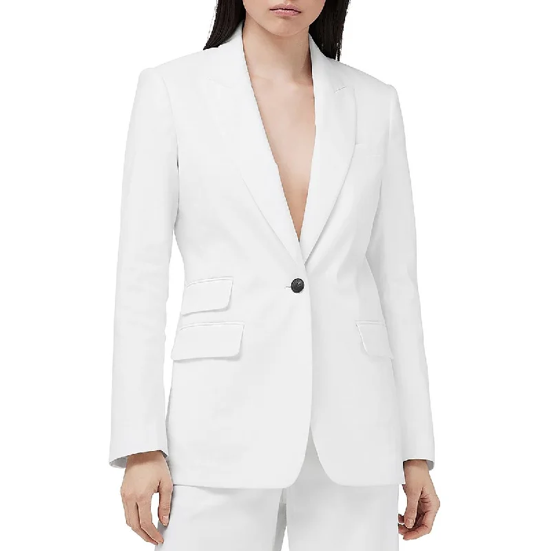 Rag & Bone Womens Foster Linen Work Wear One-Button Blazer