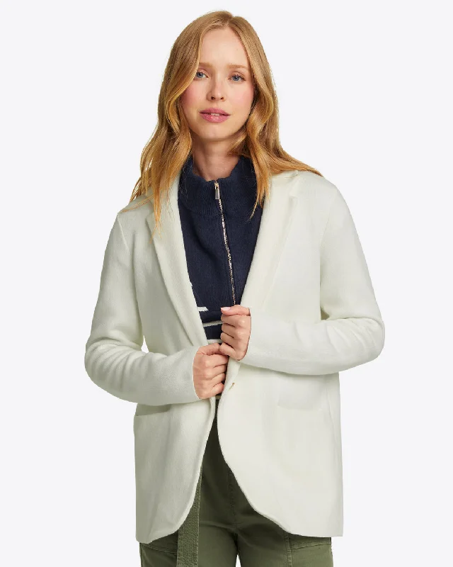 Sweater Knit Blazer in Magnolia White