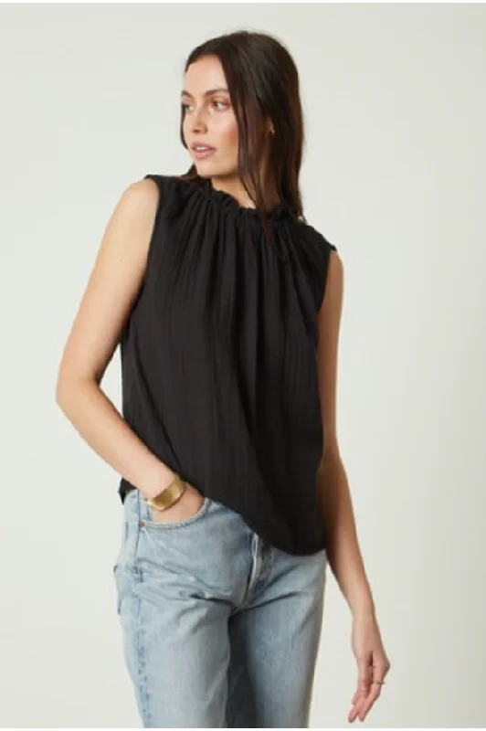 Velvet by Graham & Spencer Bianca 06 Sleeveless Blouse | Black | Clearance Final Sale