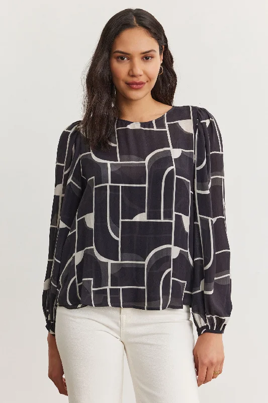 Velvet by Graham & Spencer Desta 06 Bauhaus Print Blouse | Multi