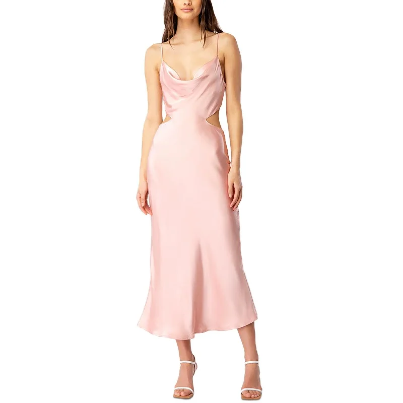 Bardot Womens Satin Midi Slip Dress