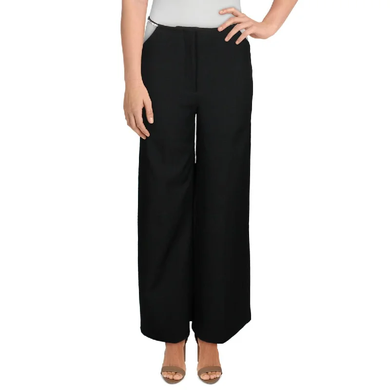 Danielle Bernstein Womens Cutout Rhinestone Dress Pants