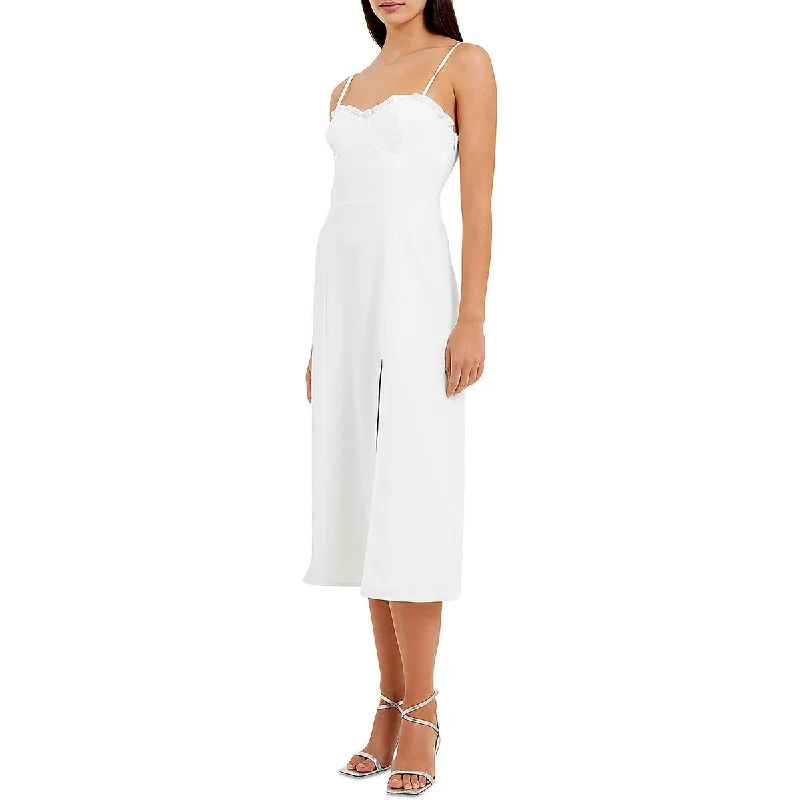 French Connection Womens Frilled Crepe Slip Dress