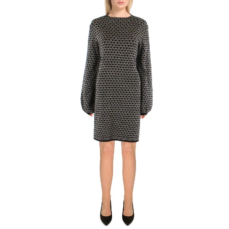 Max Studio Womens Printed Mini Sweaterdress