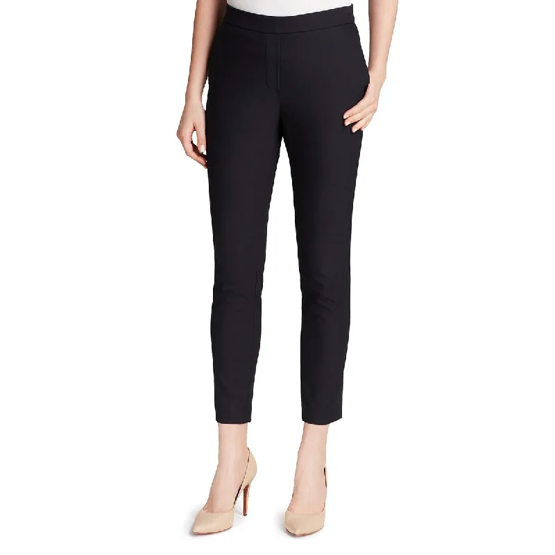 Theory Womens Thaniel Solid Flat Front Dress Pants